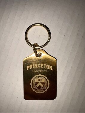 Princeton brass tag key chain